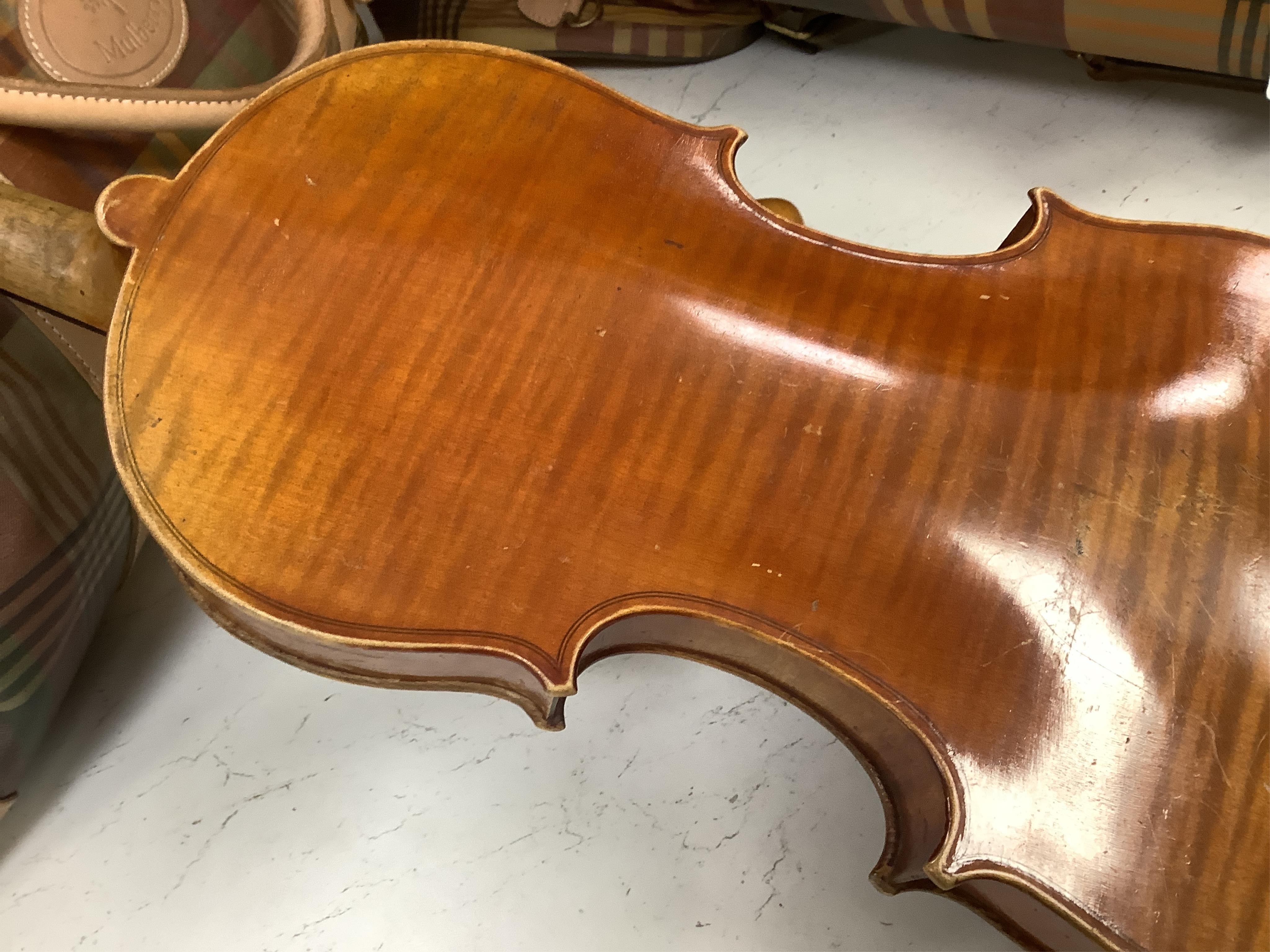 A full-size French violin by Jerome Thibouville-Lamy, one piece back, cased